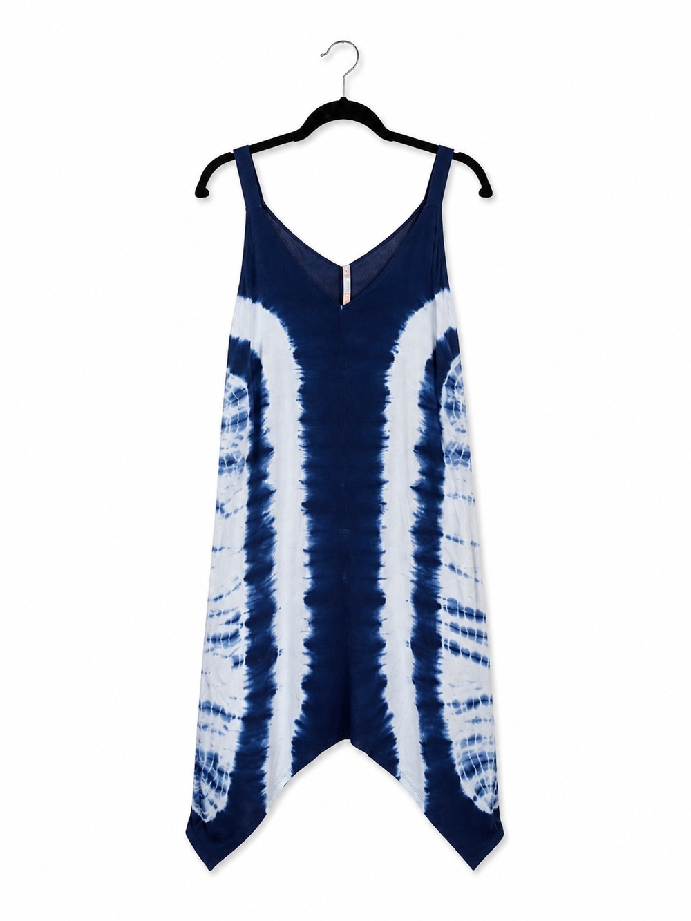 Women's Navy Tie-Dye Asymmetrical Slip Dress